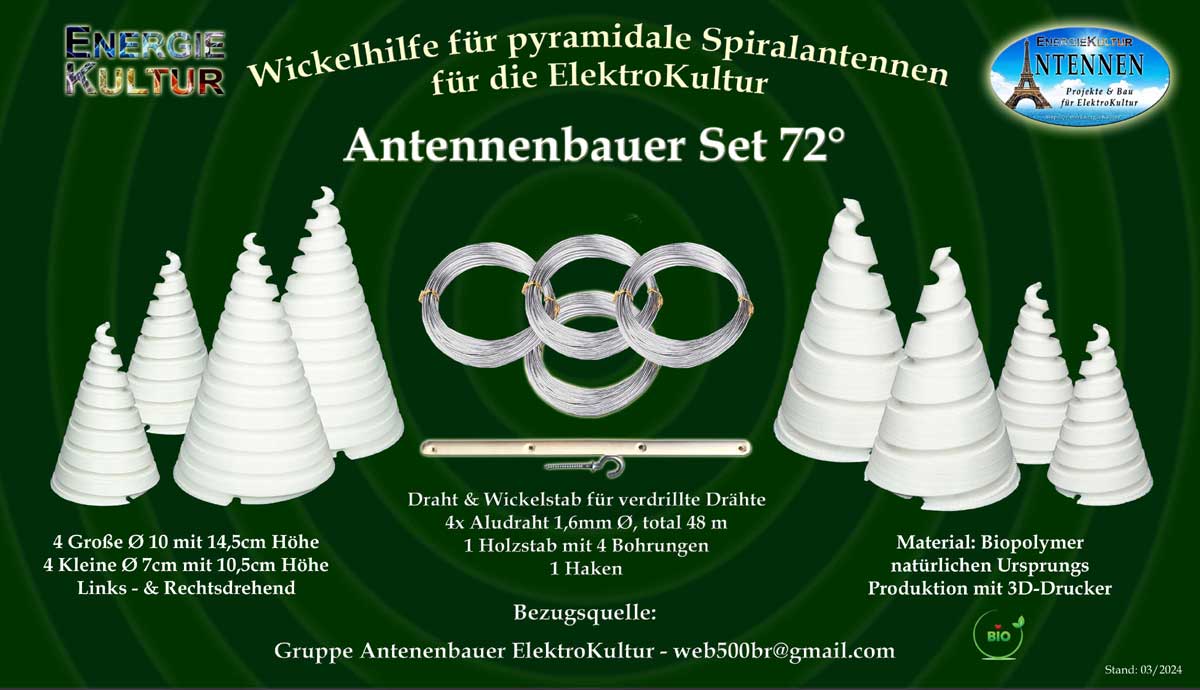 Spiralantennen Wickelhilfe 72°